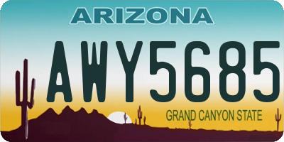 AZ license plate AWY5685