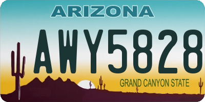 AZ license plate AWY5828
