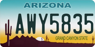 AZ license plate AWY5835