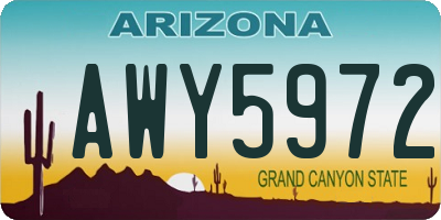 AZ license plate AWY5972