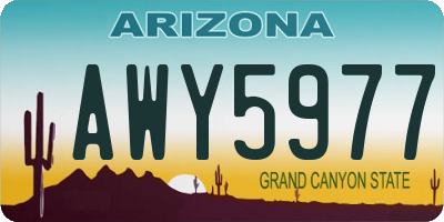 AZ license plate AWY5977
