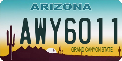 AZ license plate AWY6011