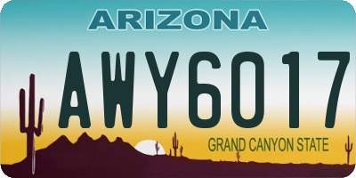 AZ license plate AWY6017