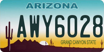 AZ license plate AWY6028