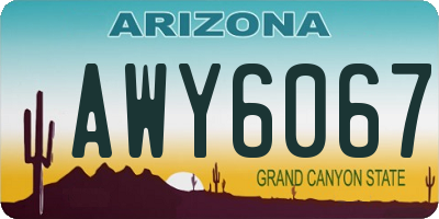 AZ license plate AWY6067
