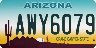 AZ license plate AWY6079