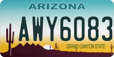 AZ license plate AWY6083