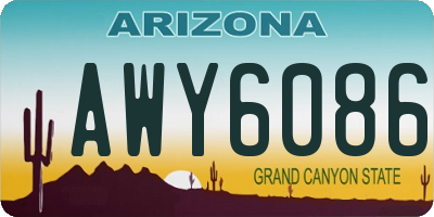 AZ license plate AWY6086