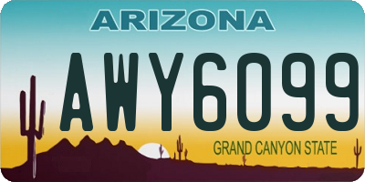 AZ license plate AWY6099