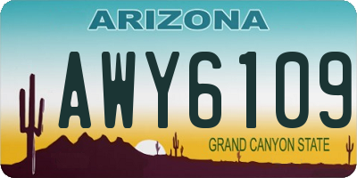 AZ license plate AWY6109