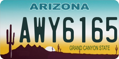 AZ license plate AWY6165