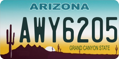 AZ license plate AWY6205