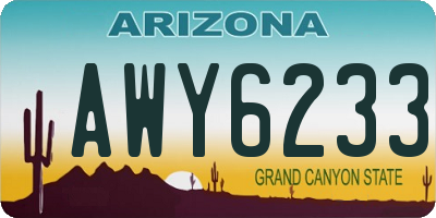 AZ license plate AWY6233