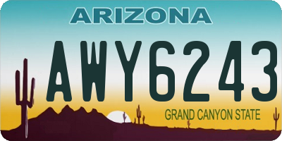 AZ license plate AWY6243