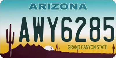 AZ license plate AWY6285
