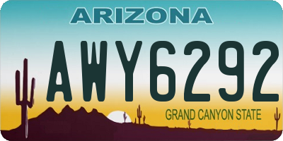 AZ license plate AWY6292