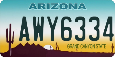 AZ license plate AWY6334