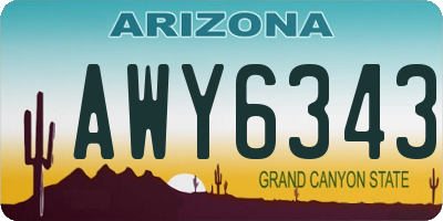 AZ license plate AWY6343