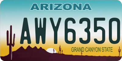 AZ license plate AWY6350