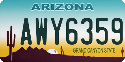 AZ license plate AWY6359