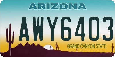 AZ license plate AWY6403