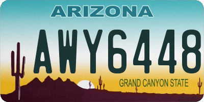 AZ license plate AWY6448