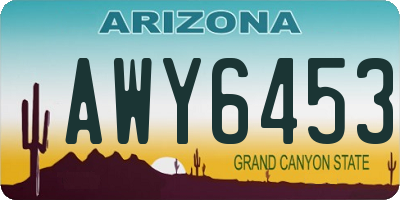 AZ license plate AWY6453