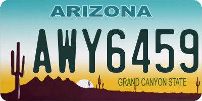 AZ license plate AWY6459