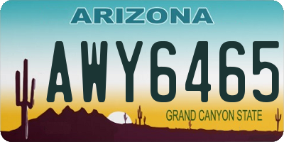 AZ license plate AWY6465
