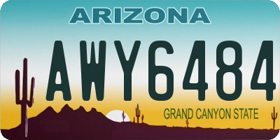 AZ license plate AWY6484