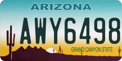 AZ license plate AWY6498