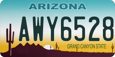 AZ license plate AWY6528
