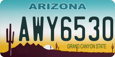 AZ license plate AWY6530
