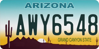 AZ license plate AWY6548