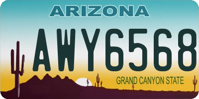 AZ license plate AWY6568