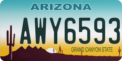 AZ license plate AWY6593