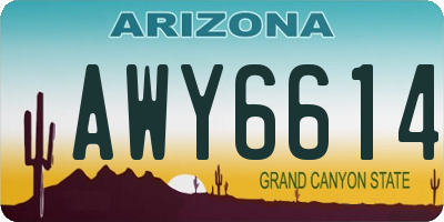 AZ license plate AWY6614
