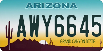 AZ license plate AWY6645