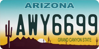 AZ license plate AWY6699