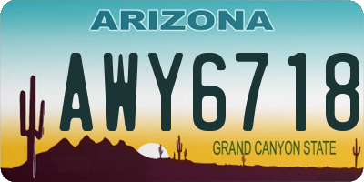 AZ license plate AWY6718