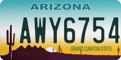 AZ license plate AWY6754