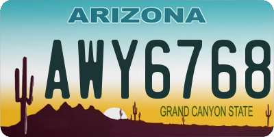 AZ license plate AWY6768