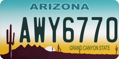 AZ license plate AWY6770