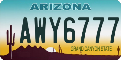 AZ license plate AWY6777