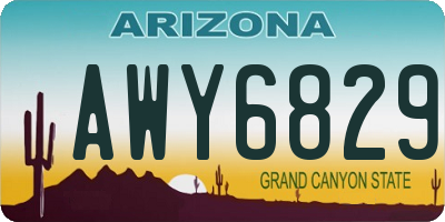 AZ license plate AWY6829