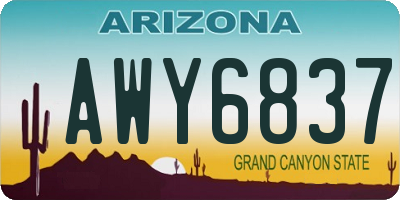 AZ license plate AWY6837
