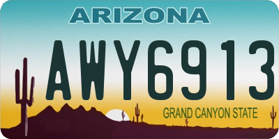 AZ license plate AWY6913