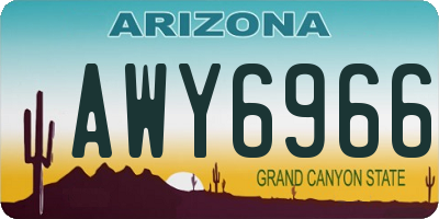 AZ license plate AWY6966