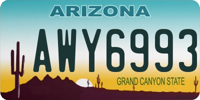 AZ license plate AWY6993