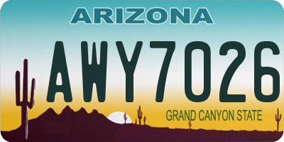 AZ license plate AWY7026